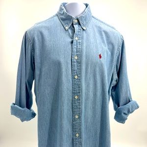 Vintage Ralph Lauren Polo Blue Label Classic Denim Jean Button-up shirt